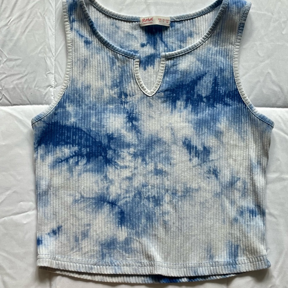 ROMWE Blue Tie-Dye Tank- Size Small
